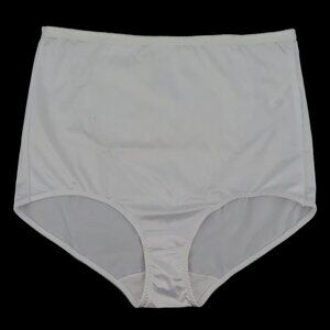 Underscore Women Plus Size 5X Solid White Shiny Satin Shaping Panty NEW No Tags
